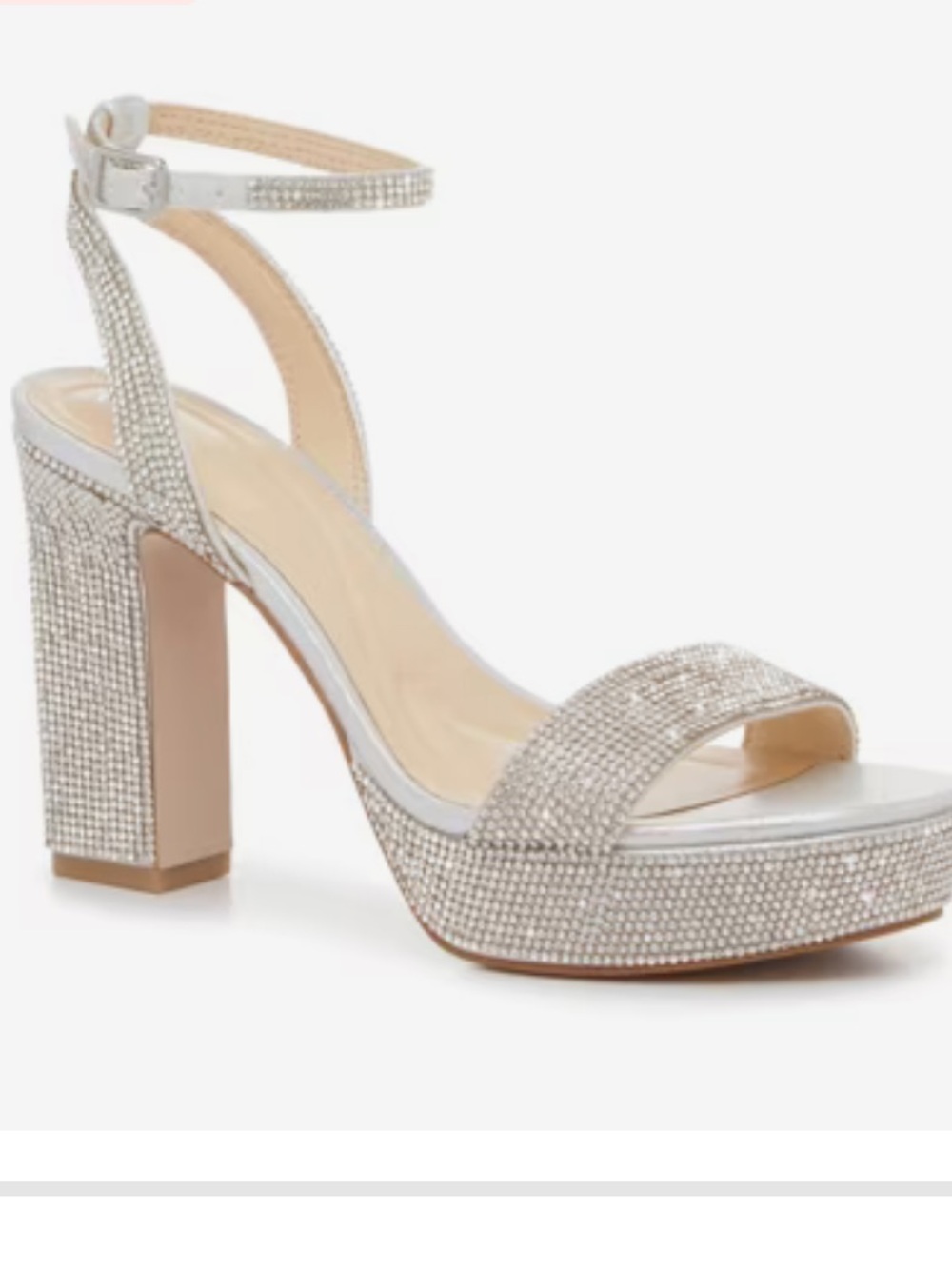 Jessica Simpson Silver Crystal Platform Sandal